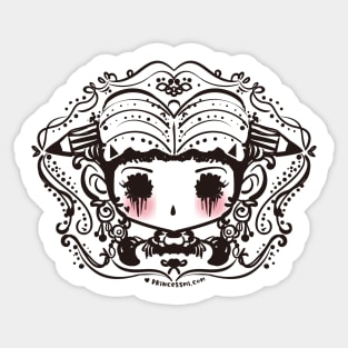 whimsical cute girl illustration Sticker